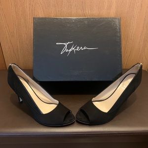 TaKera Elena Black Suede/Leather Heels